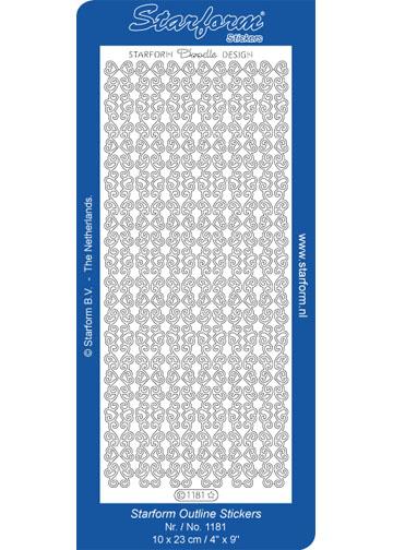Autocollants décoratifs - Bordures décoratives en forme de cœur avec motifs gribouillis