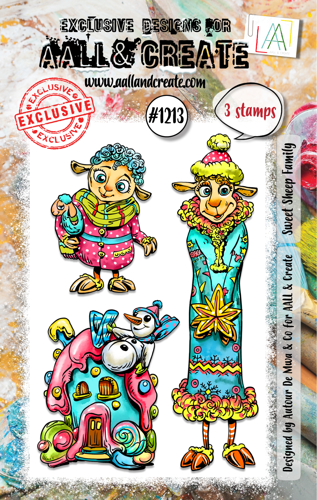 AALL & Create - Planche de tampons A7 - Famille de moutons adorables