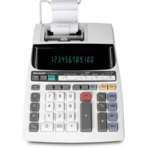 CALCULATRICE IMPRIMANTE FLUORESCENTE 12 CHIFFRES SHARP EL2201RII, 2 COULEURS