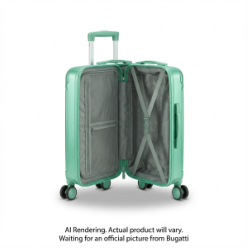 Bugatti HLG5520BU-GREENM Mecca Collection Carry-On Luggage – Lightweight ABS/Polycarbonate Hardshell with 8 Wheels
