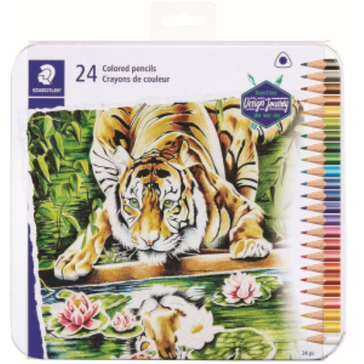 Permanent Color pencil, 3mm, metal tin, 24pk
