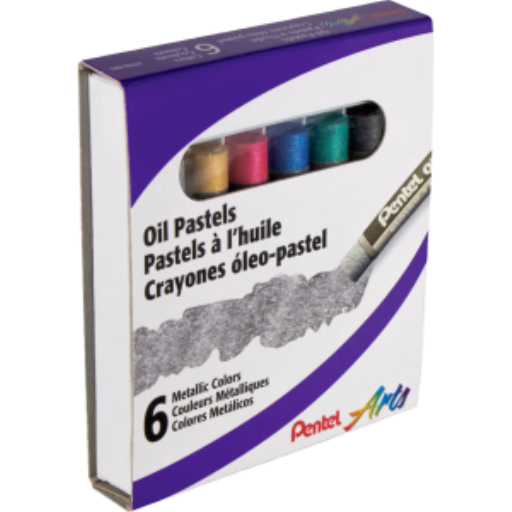 Pastels Gras Métalliques Pentel Arts - Lot de 6 Couleurs