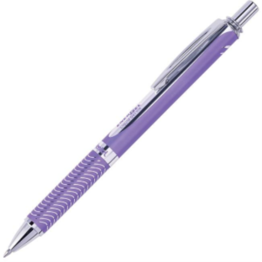 Stylo-bille rétractable EnerGel Alloy, Pointe métallique (0,7 mm), Corps violet, Encre violette
