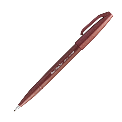 Stylo Pinceau Pentel Arts Sign Pen, Pointe Pinceau Souple, Encre Marron