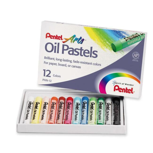 Pentel Arts Pastels à l'huile - Assortiment de 12 couleurs