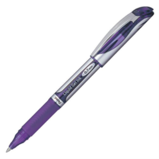 Stylo-bille liquide EnerGel, pointe métal (0,7 mm), capuchon, encre violette