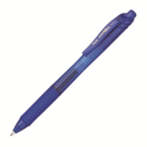 Stylo-roller rétractable EnerGel-X, (0,7 mm) Pointe métallique, Encre bleue
