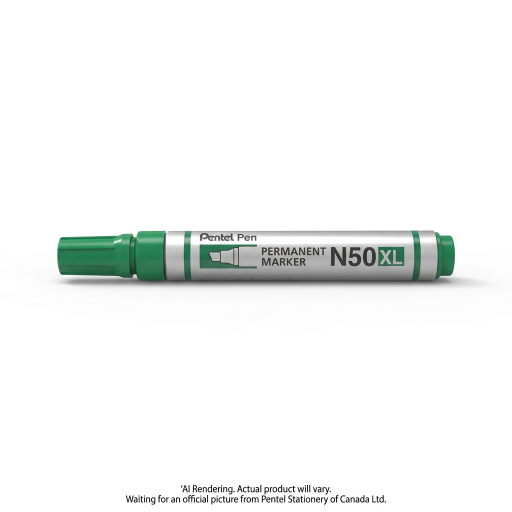 Marqueur permanent Pentel Pen, pointe biseautée très large, encre verte