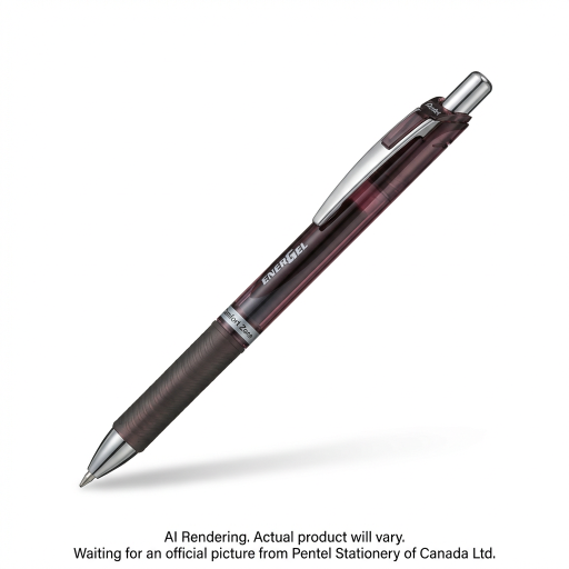 Pentel EnerGel Dark Colours Retractable Gel Roller, (0.7mm) Metal Tip, Bordeaux-Black Ink