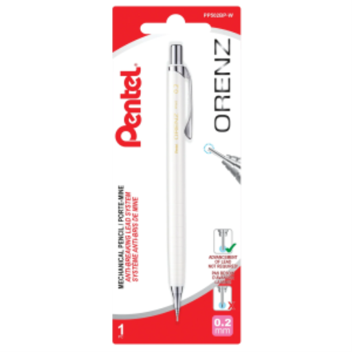 Crayon-porte-mines rétractable Orenz (0,2mm) Pack 1 pièce, corps blanc