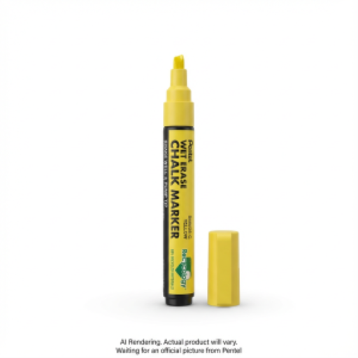 Marqueur craie effaçable à l'eau Pentel Arts, petite pointe biseautée, encre jaune
