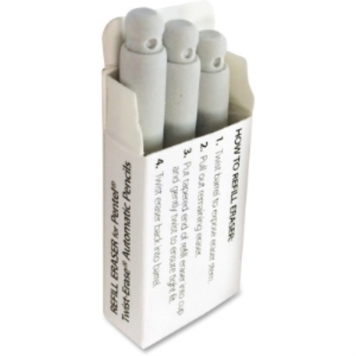 Recharges de gommes pour les porte-mines Pentel Twist-Erase, paquet de 3
