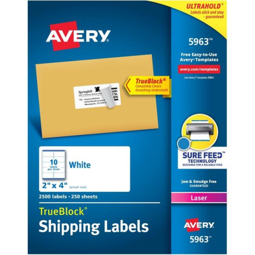 5963 WHITE, TRUEBLOCK, 4" X 2", PERMANENT, 250 SHEETS/BOX,