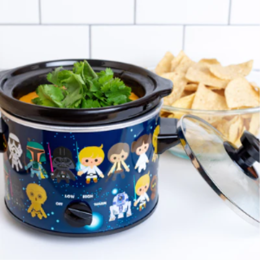 Star Wars 2-Quart Slow Cooker – Galactic Pattern Compact Crock – Perfect for Dips & Small Meals