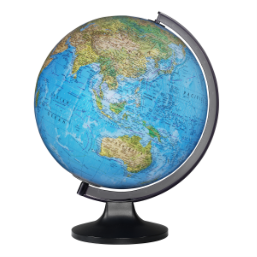 Copenhagen 12"/30Cm Diameter Blue Ocean Illuminated Desk Globe (English)