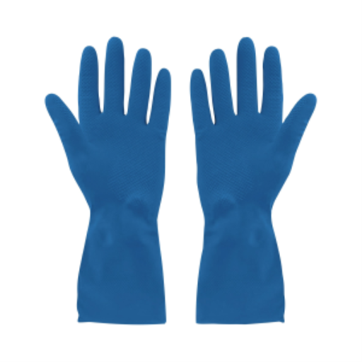 Rubber Gloves Silverlined Blue Medium Extended Cuff- (12 pair)