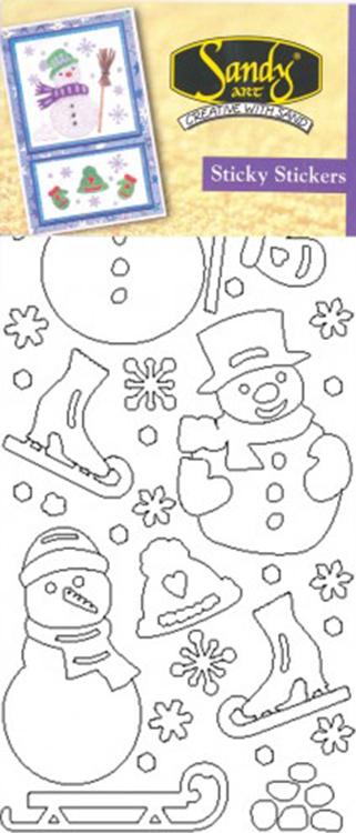 Autocollant double face - Bonhomme de neige