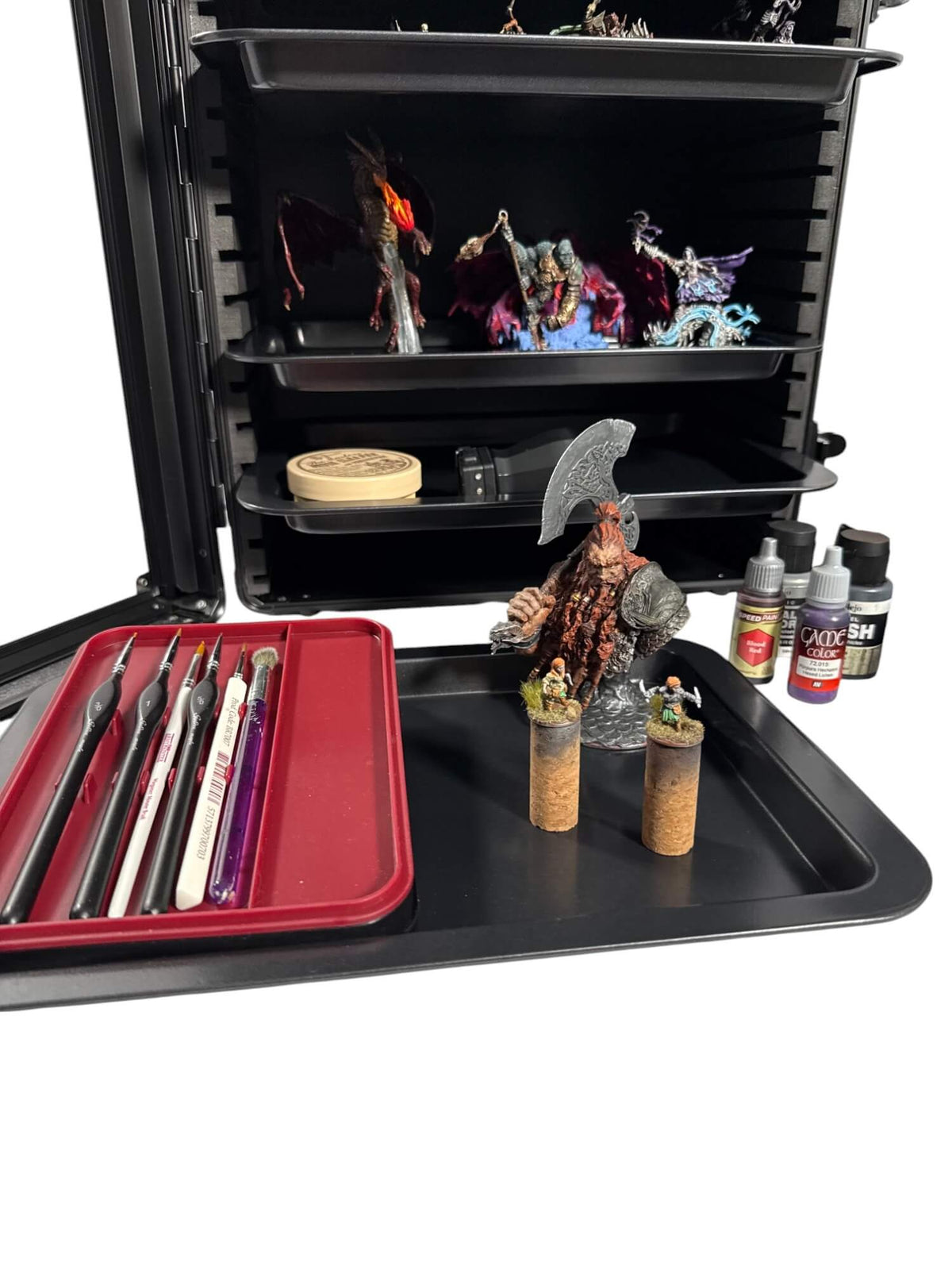 EVORETRO Miniatures Display Case with 5 Magnetic Trays