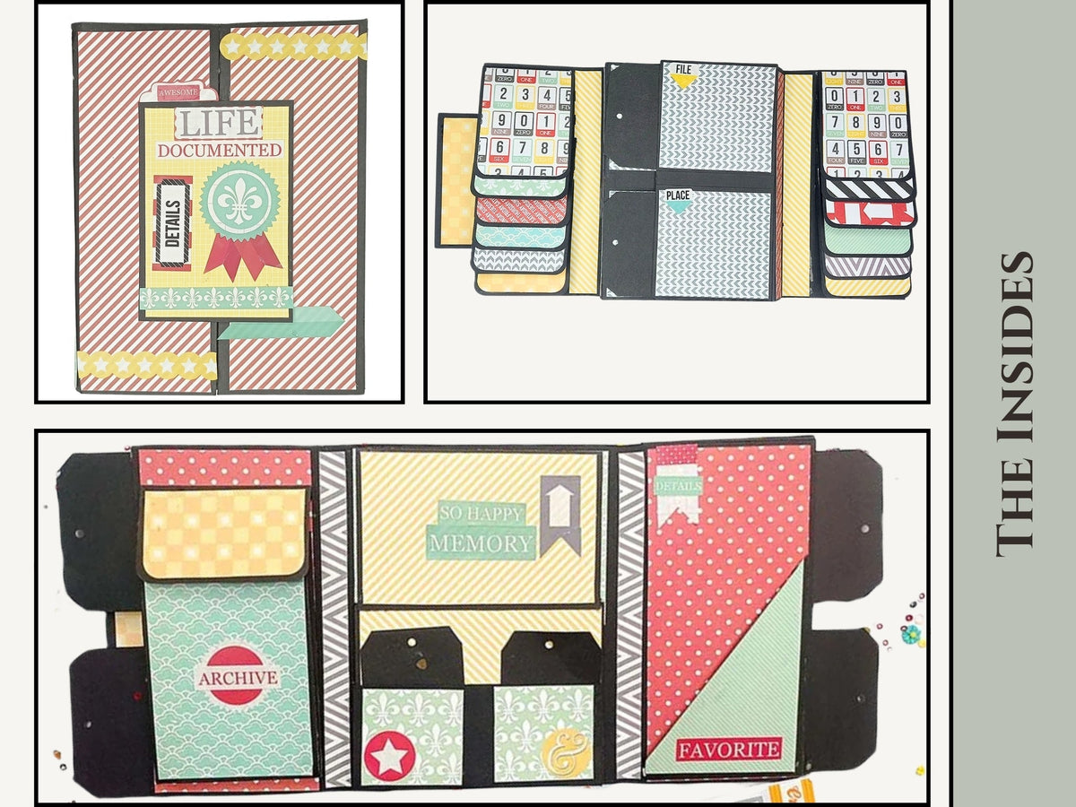 CrafTreat Pages vierges pour scrapbooking - Folio Plié en Deux - Couleur Noire
