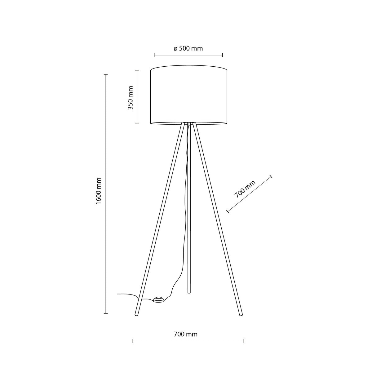 UMBERTO Black Modern Floor Lamp for Living Room & Bedroom (Clearance)
