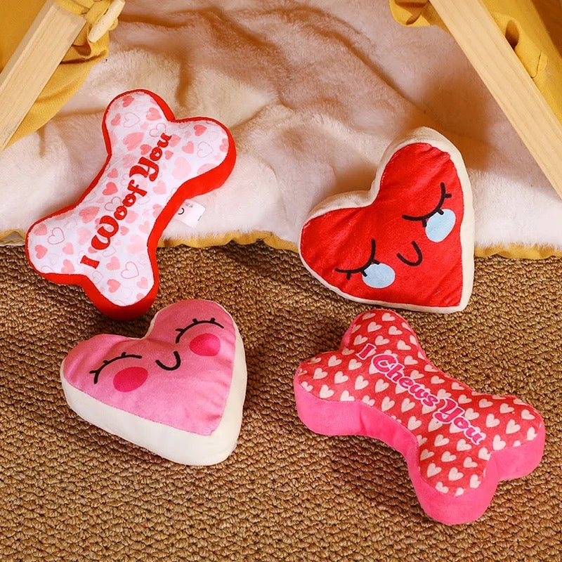 Ensemble cadeau de jouets pour chien | Jouets Saint-Valentin pour chien