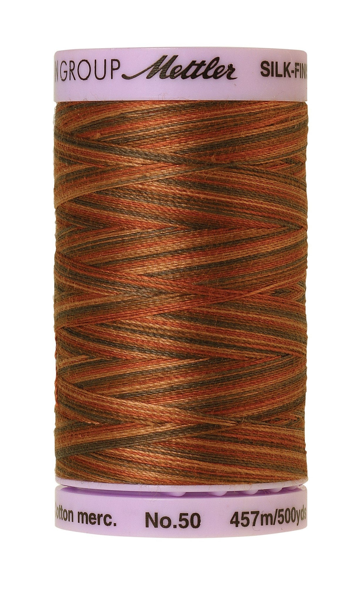 Mettler Silk-Finish 50wt Variegated Cotton Thread 500yd/457M Chocolatte