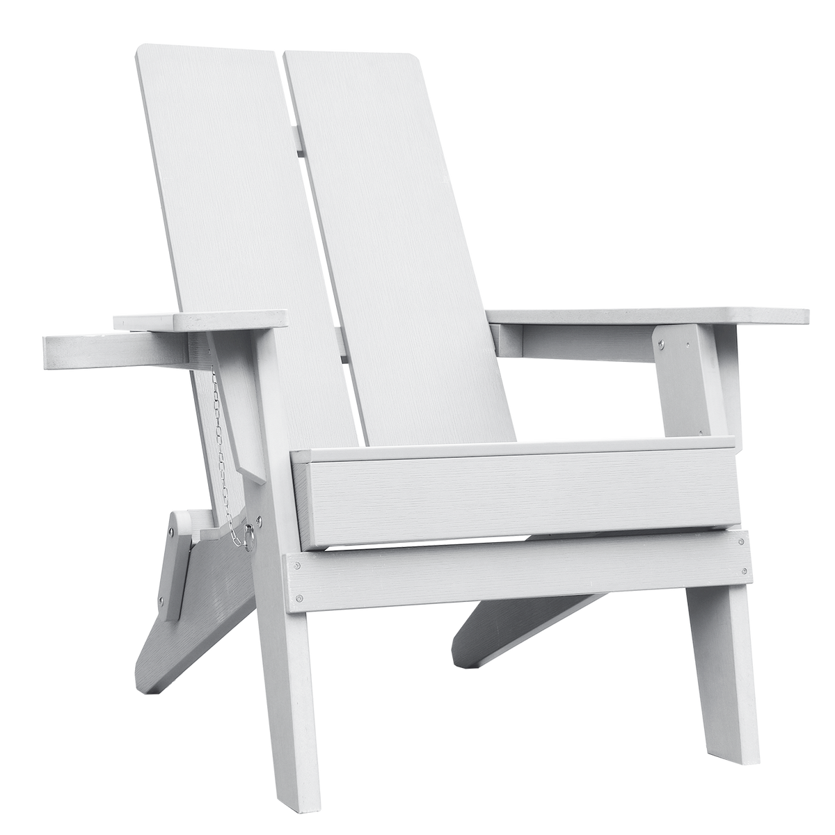 Chaise pliante d'extérieur Adirondack en polymère avec porte-gobelet