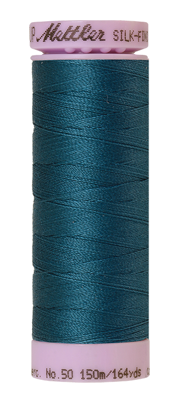 Fil de coton mercerisé Mettler Silk-finish 50wt, 150m, vert sarcelle