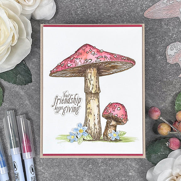Set de presse et de matrices Duo de champignons de la collection BetterPress Autumn