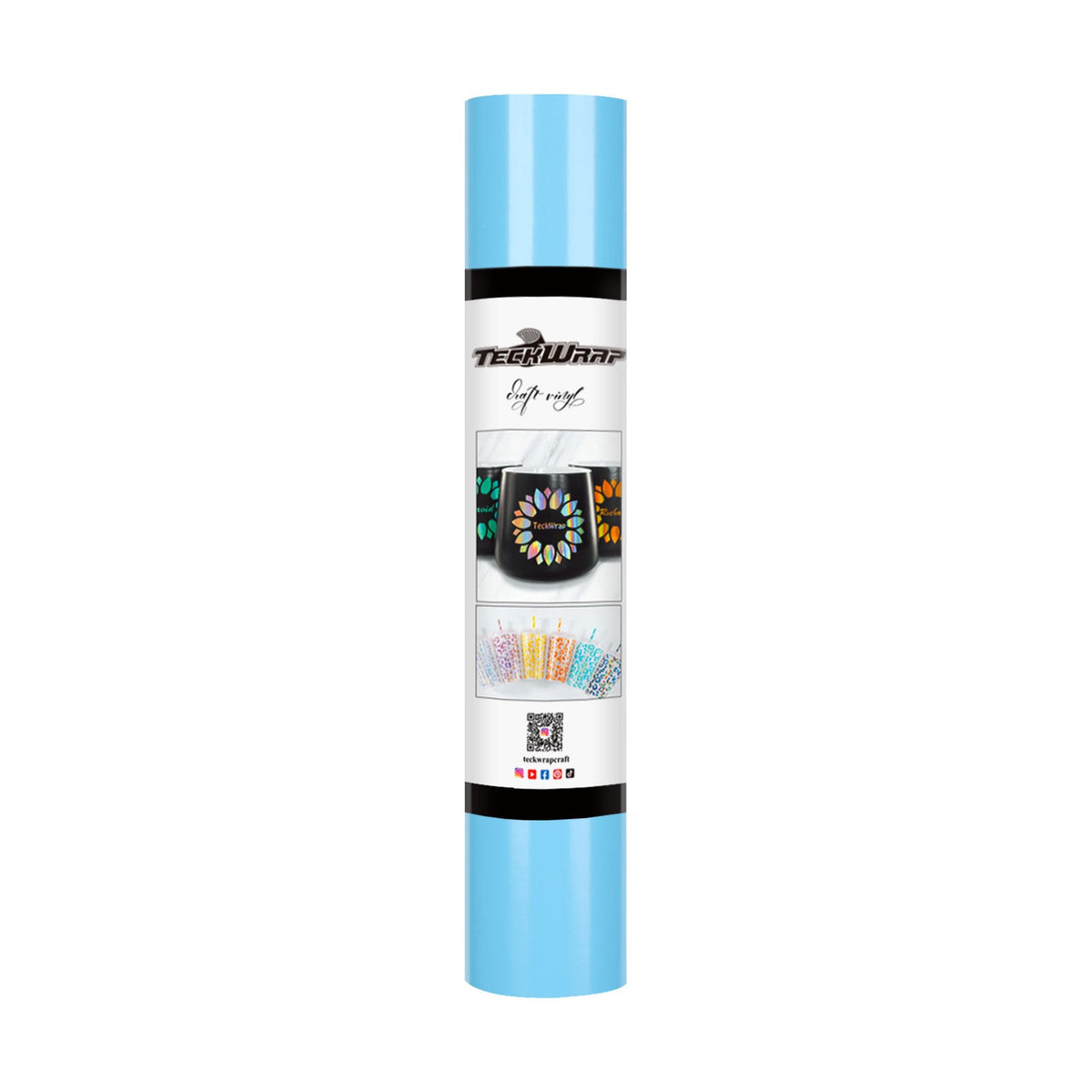TeckWrap New Glossy Adhesive Vinyl - Baby Blue | Easy-to-Peel & Strong Adhesive