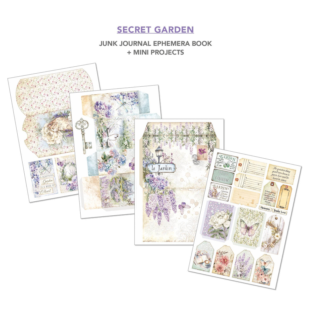 Carnet de voyage et éphéméras Secret Garden A4 32 pièces/paquet