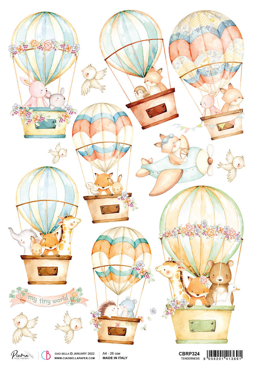 Ciao Bella Papier de Riz A4 Plume Tendresse - 5 Feuilles