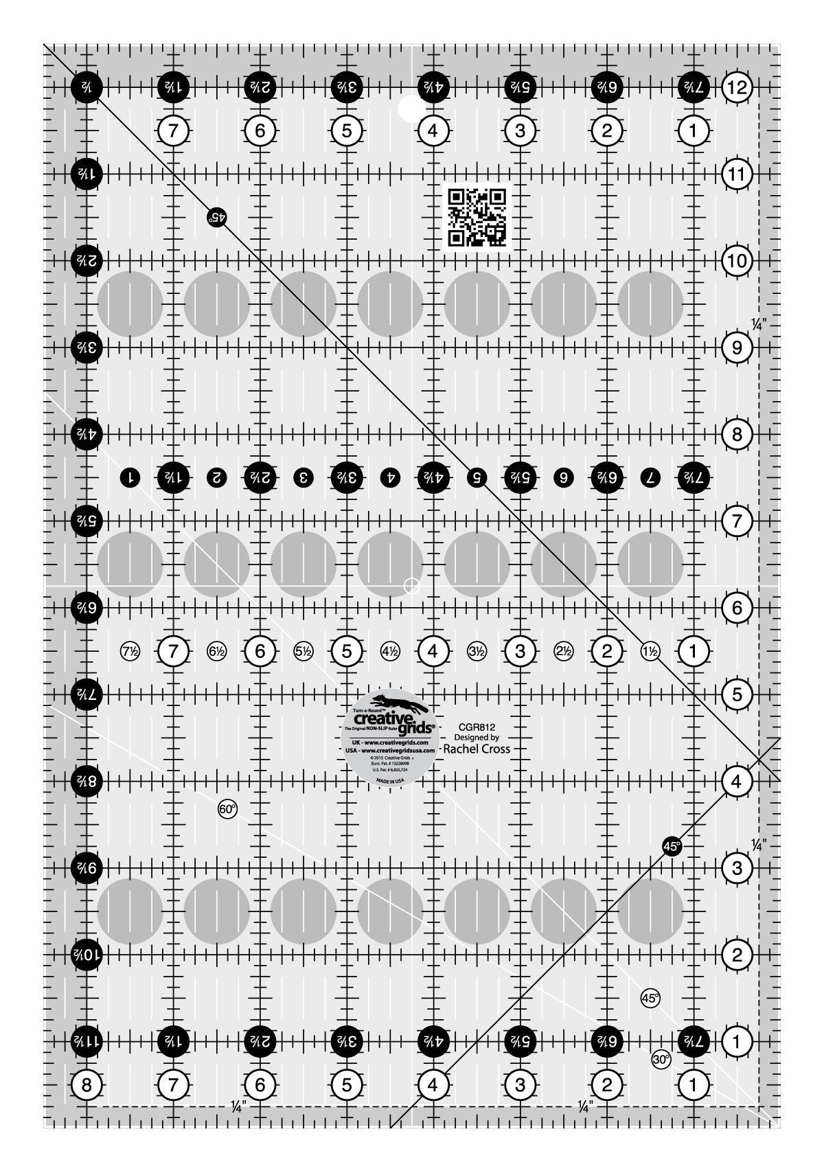 Creative Grids 8.5" x 12.5" Quilt Ruler