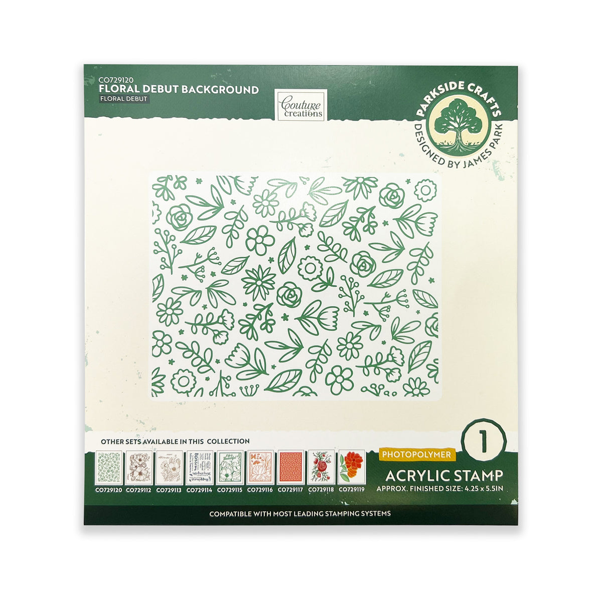 Floral Debut Background – Lot de tampons en photopolymère (1 pièce)