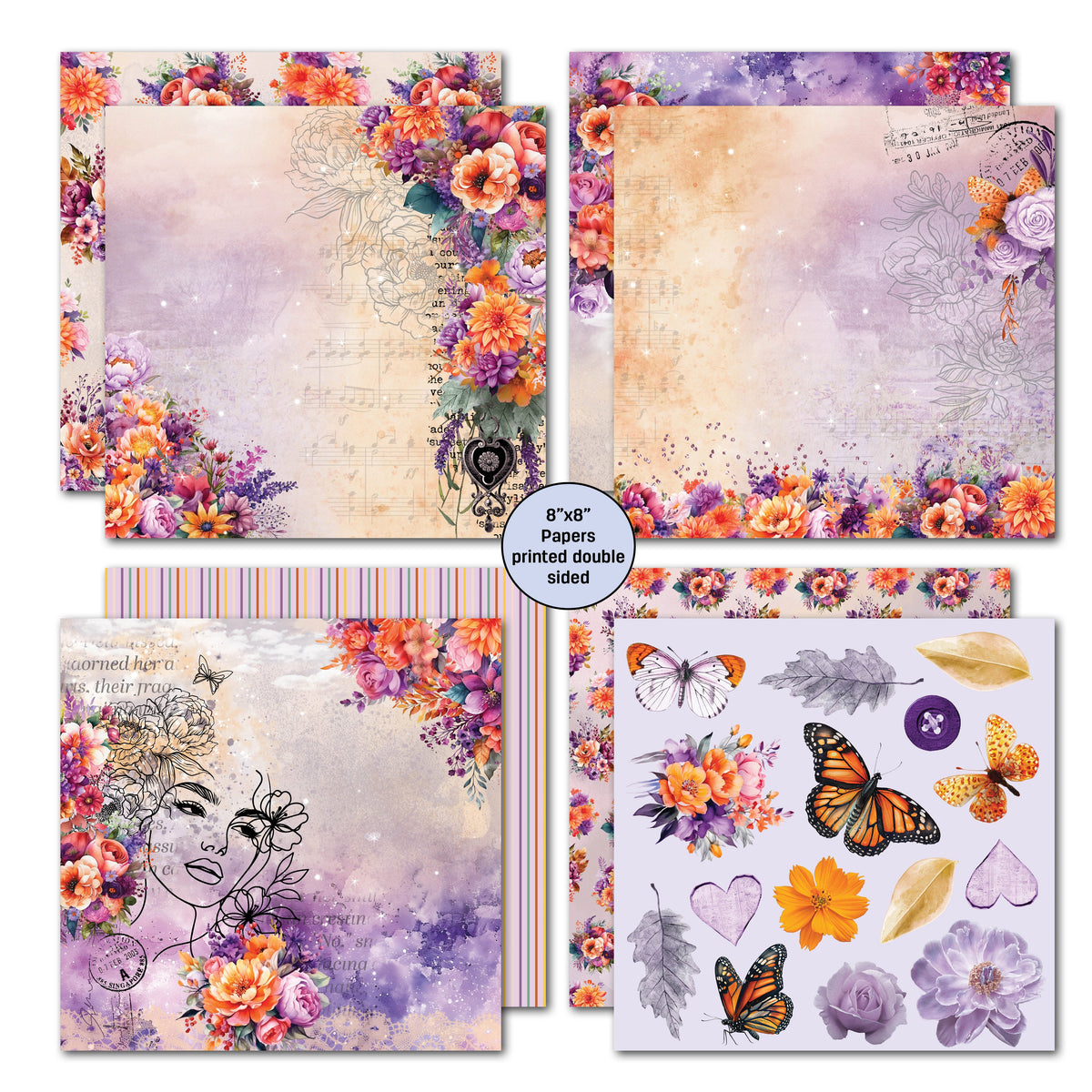 Bloc de papier 3Quarter Designs Dawns Glow 8x8