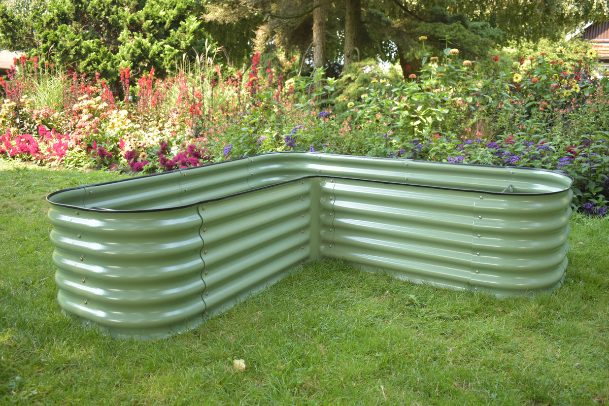 Kit de bac de jardin en L de 43 cm de haut