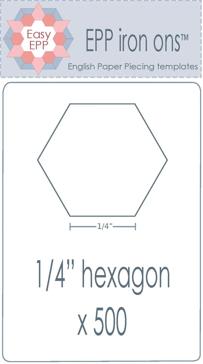 1/4" Hexie x 500 Pack - Iron On - Dissolvable