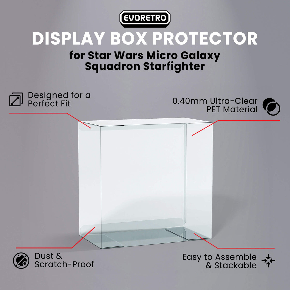 Protections EVORETRO PET pour chasseurs Micro Galaxy Squadron Star Wars (0,40 mm, paquet de 10)