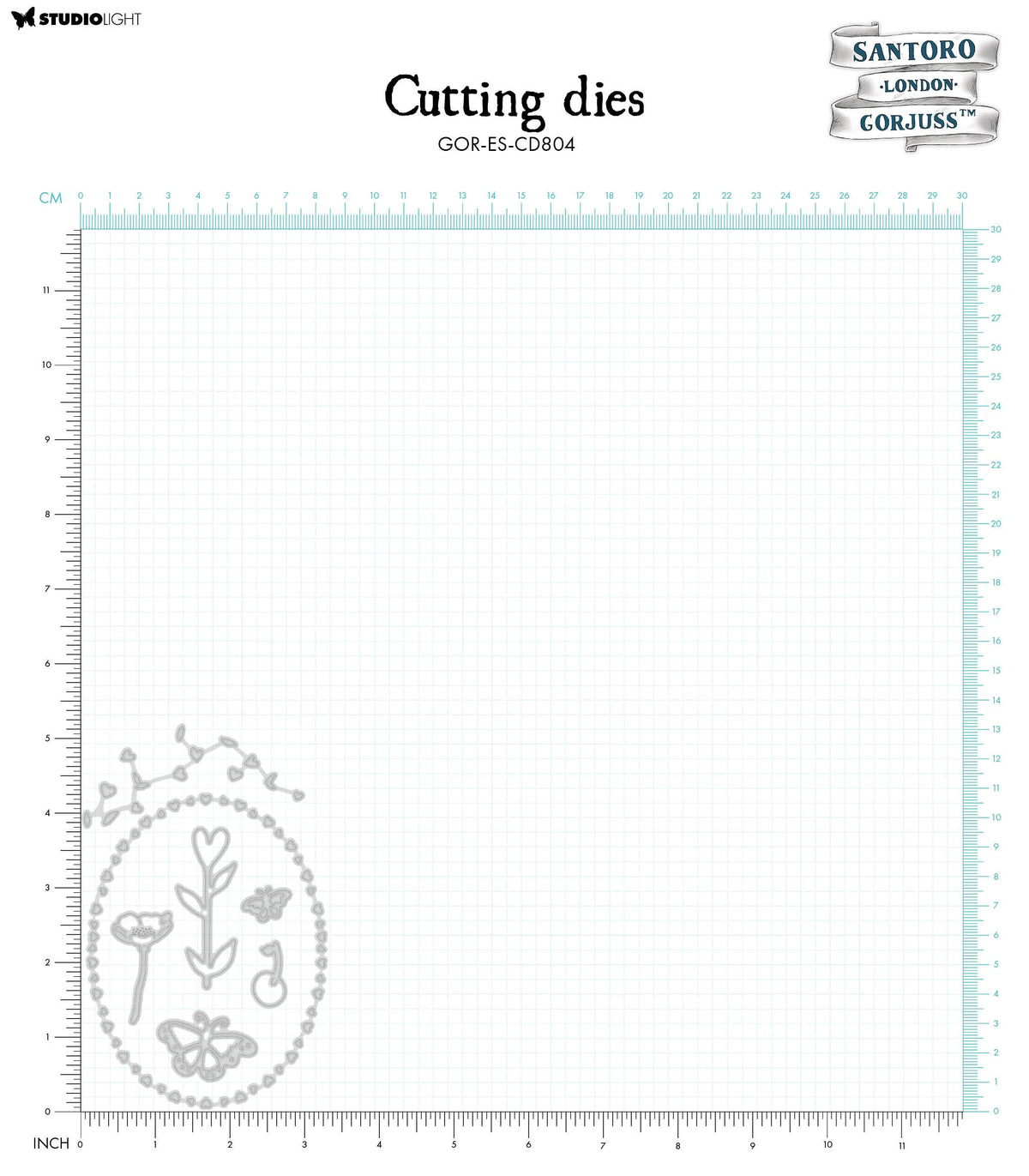 SAN Cutting Dies Hearts, Butterflies & Flowers Gorjuss Essentials 7 PC