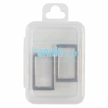 Anneau rectangulaire plat 2,5 cm nickel lot de deux