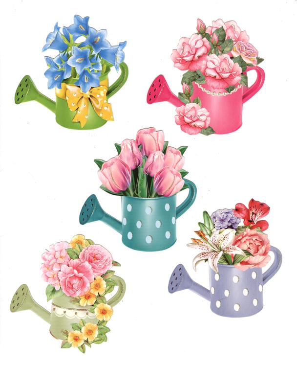 3D facile - Fleurs dans des arrosoirs
