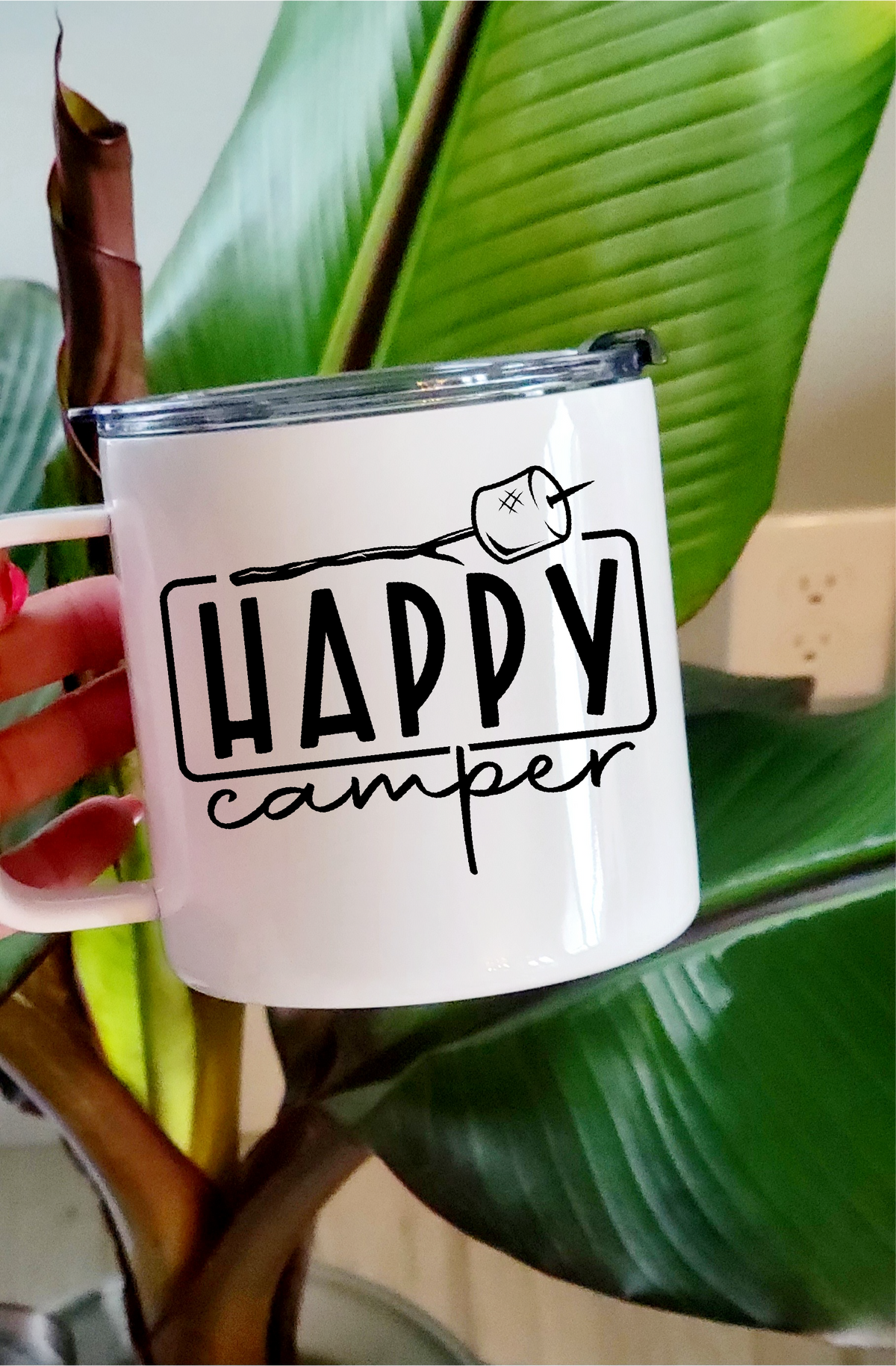 Mug à café en acier inoxydable Happy Camper 500 ml | Mug d'été