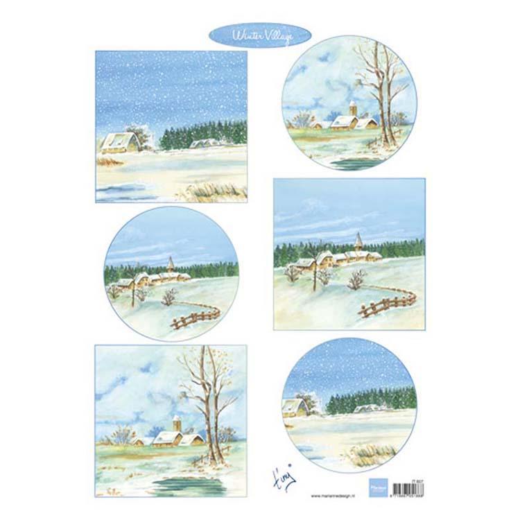 Marianne Design Feuille de découpage Village d'hiver