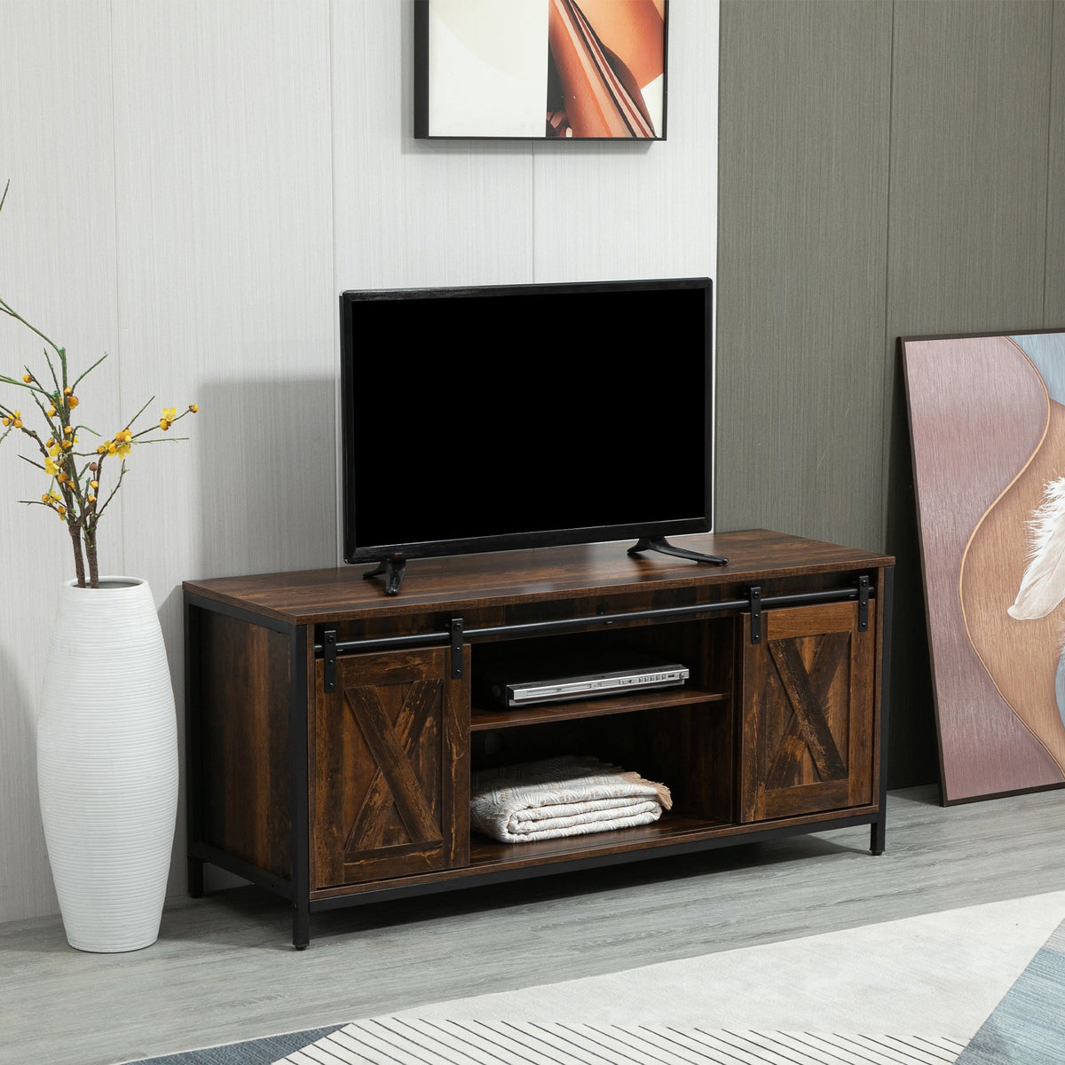 Meuble TV Easton de style industriel pour téléviseurs jusqu'à 60 po