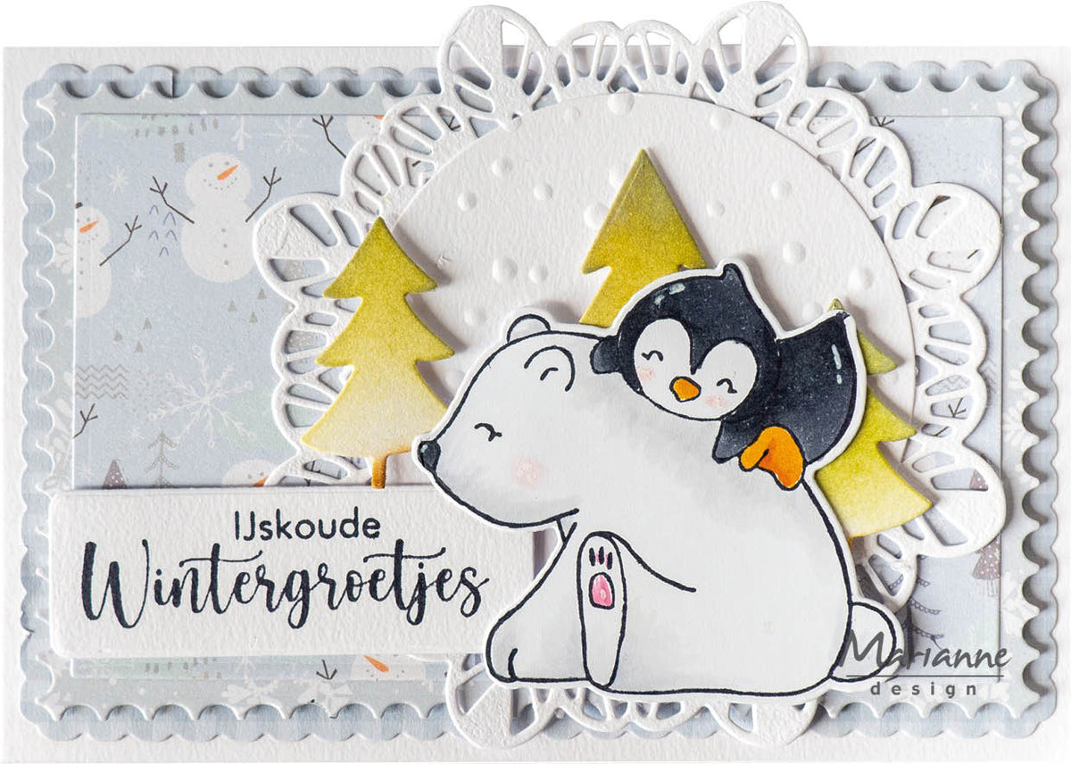 Marianne Design Tampon et Matrice de découpe - Ours et Pingouin