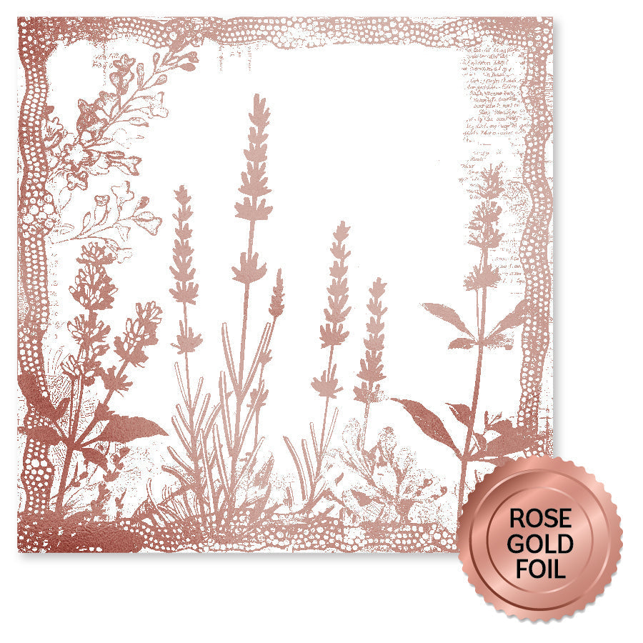 Papier Lavande & Roses Rose Gold Foil A 12x12 (Lot de 6) 32199