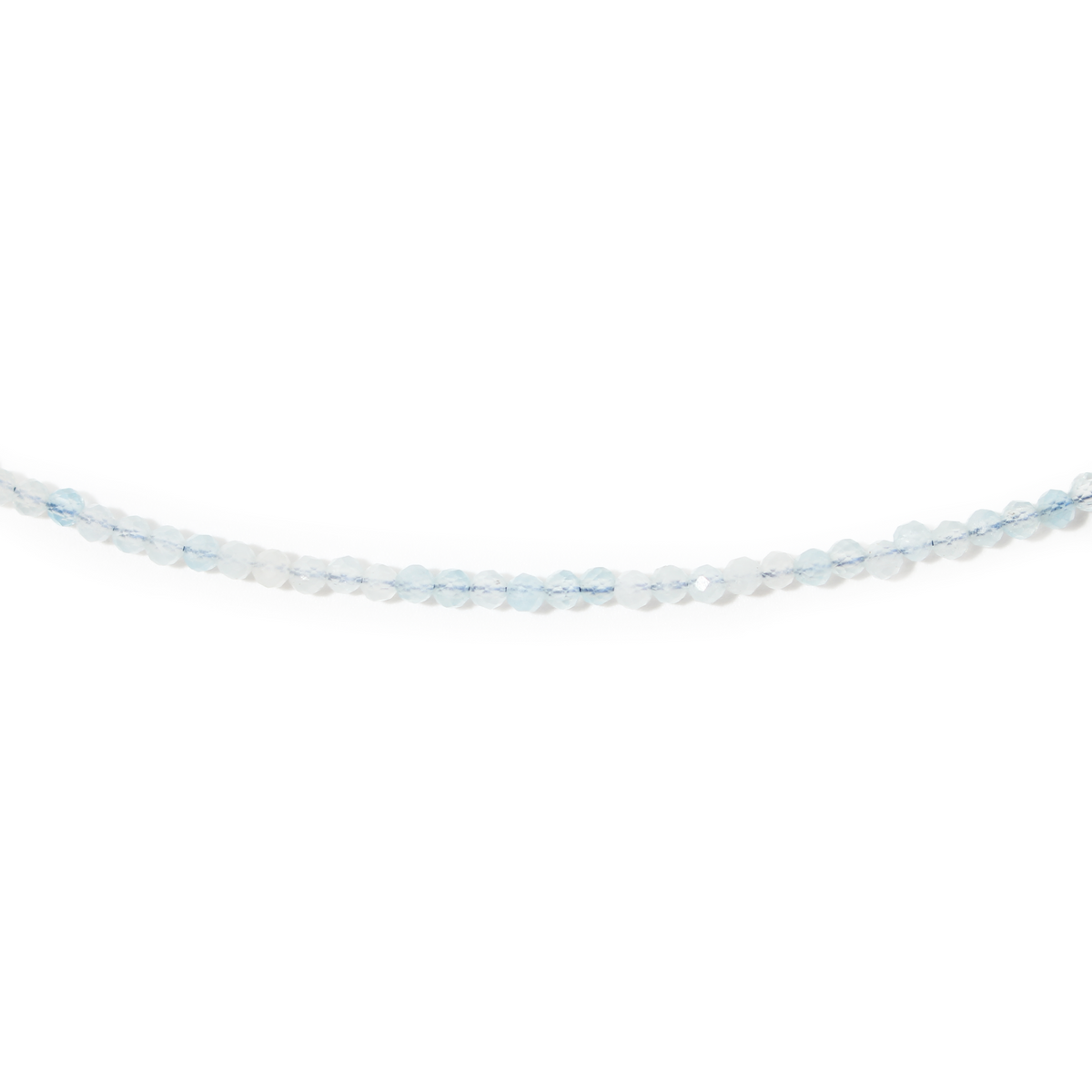 Aquamarine Bead Necklace - 2-3mm