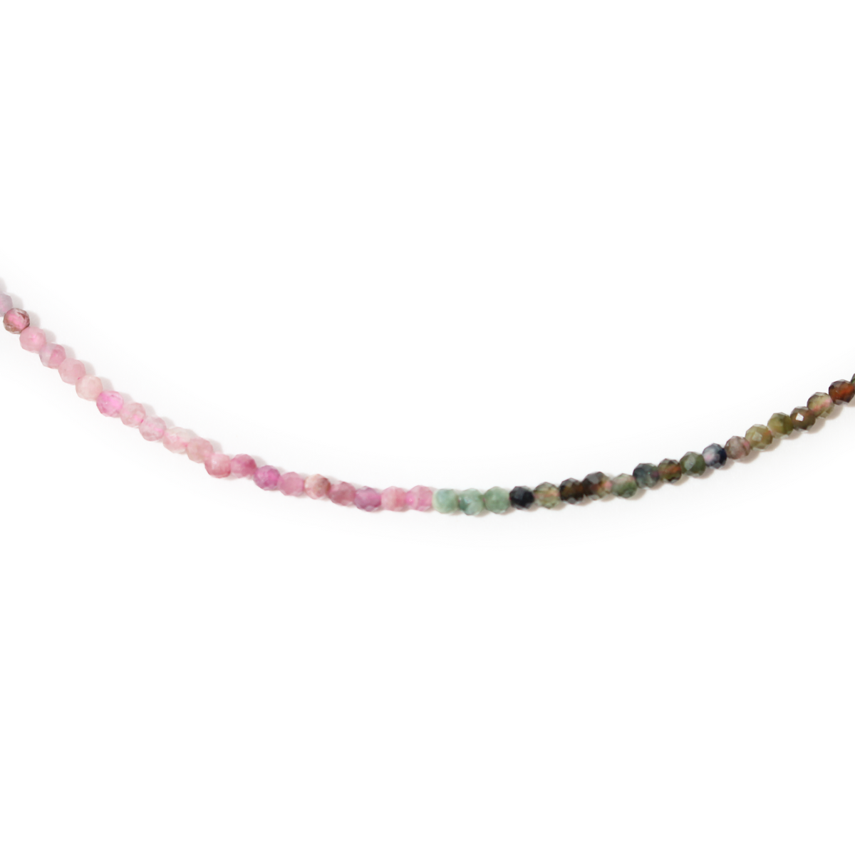 Watermelon Tourmaline Bead Necklace - 2-3mm