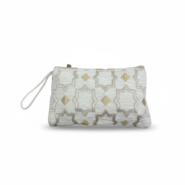 Pochette en brocart blanc (2 tailles disponibles)