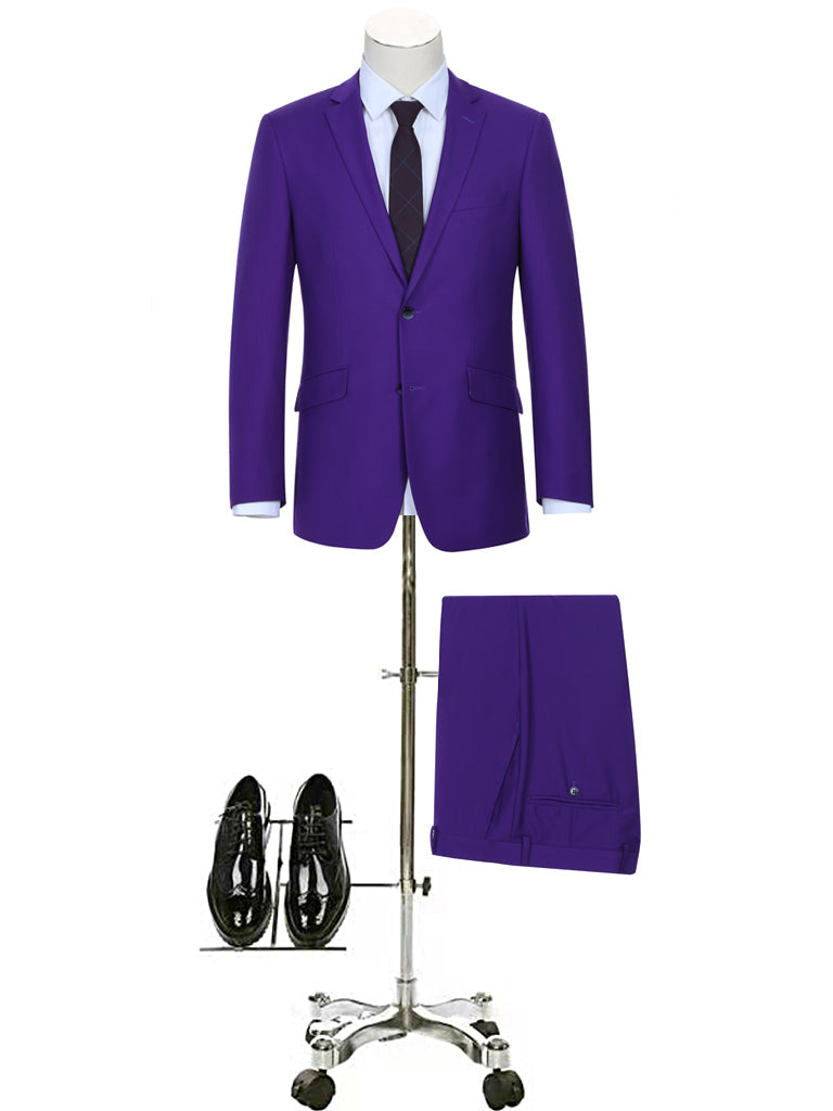 CRÉEZ VOTRE ENSEMBLE : Nouveau costume violet (l'ensemble comprend un costume 2 pièces, une chemise, une cravate ou un nœud papillon et une pochette assortie)